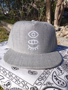 Light Grey (five crown) Snap-Back W/ White Eyevate Eyecon