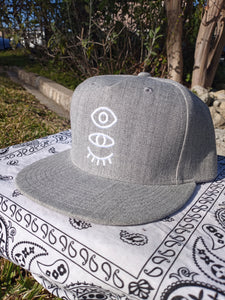 Light Grey (five crown) Snap-Back W/ White Eyevate Eyecon