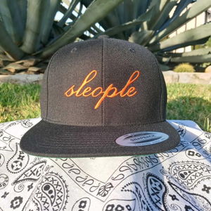 Black Snap-Back W/ Burnt Orange sleople Embroidery