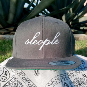 Grey Snap-Back W/ White sleople Embroidery