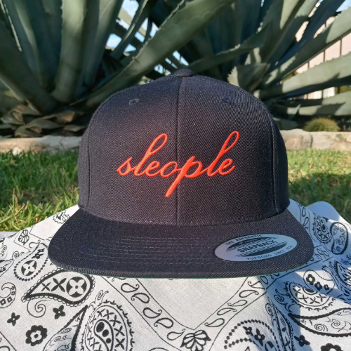 Navy Blue Snap-Back W/ Burnt Orange sleople Embroidery