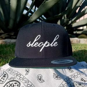 Navy Blue Snap-Back W/ White sleople Embroidery