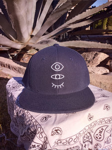 Navy Blue Snap-Back W/ White Eyevate Eyecon Embroidery